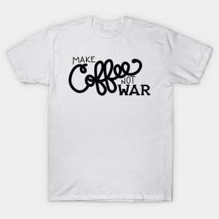 Peace, Love, and Coffee (in Black) T-Shirt